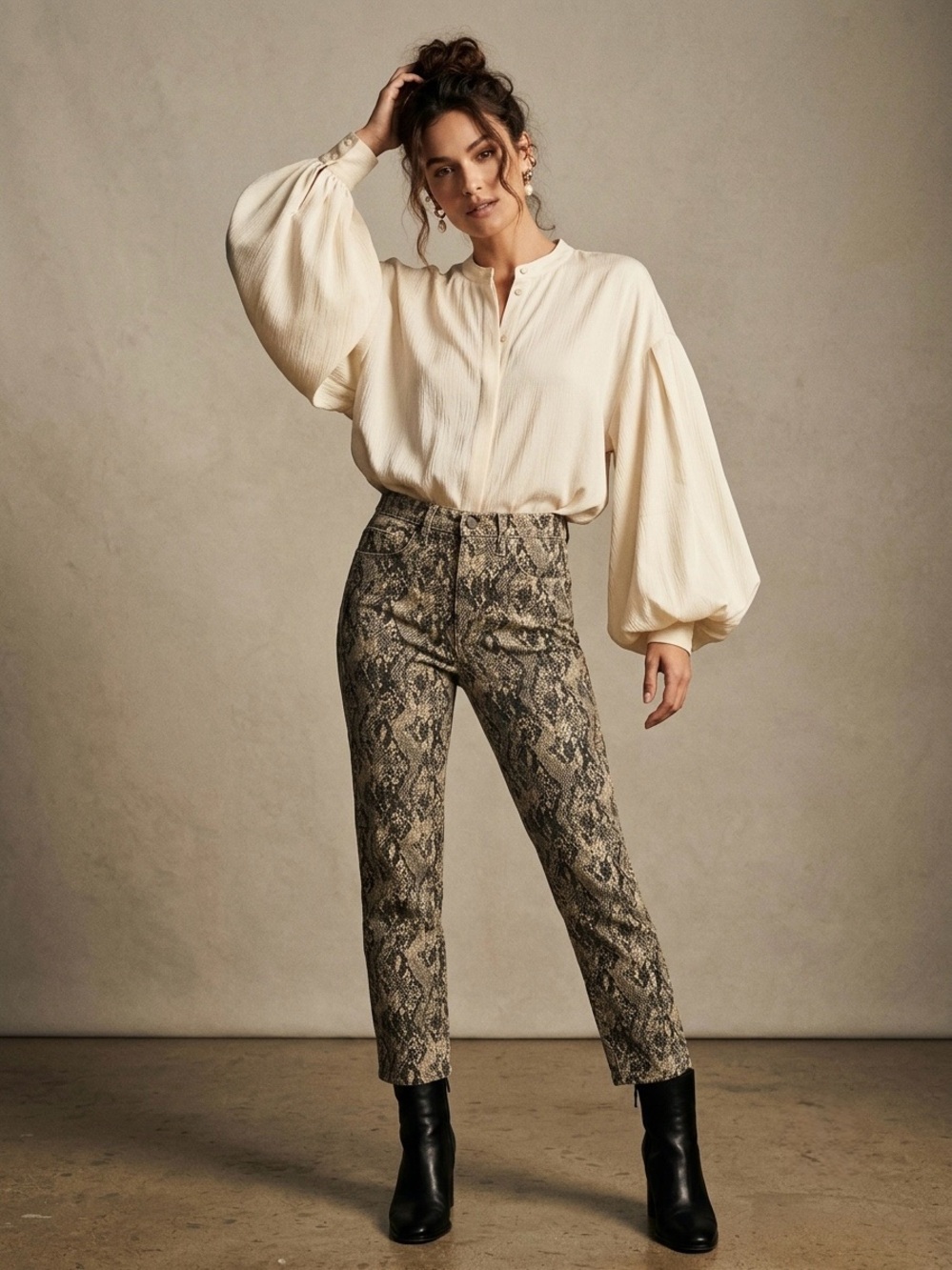 Veronica Beard Kate Snake Print High Rise Skinny Crop Jeans | Size 28/6